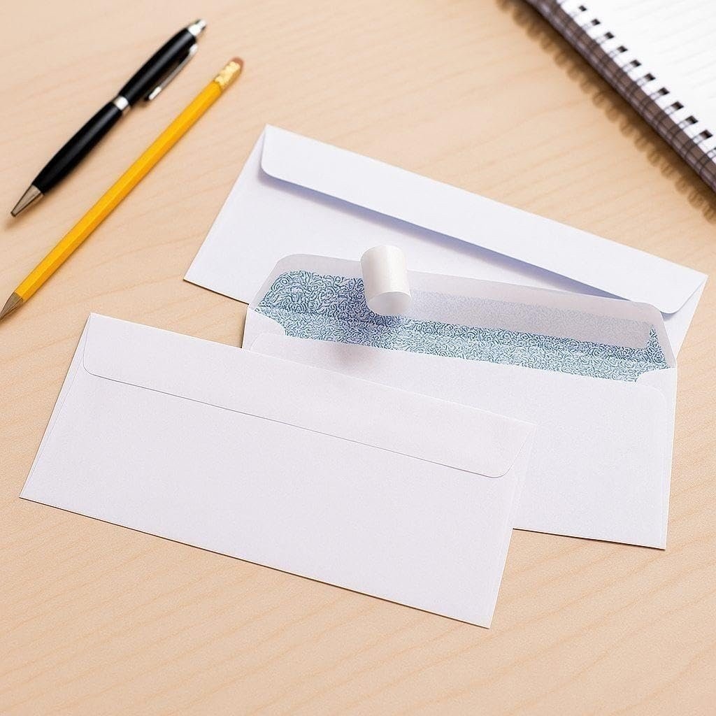 100 – Pack #10 Security Envelopes Self Seal Envelopes 4-1/8″ x 9-1/2″