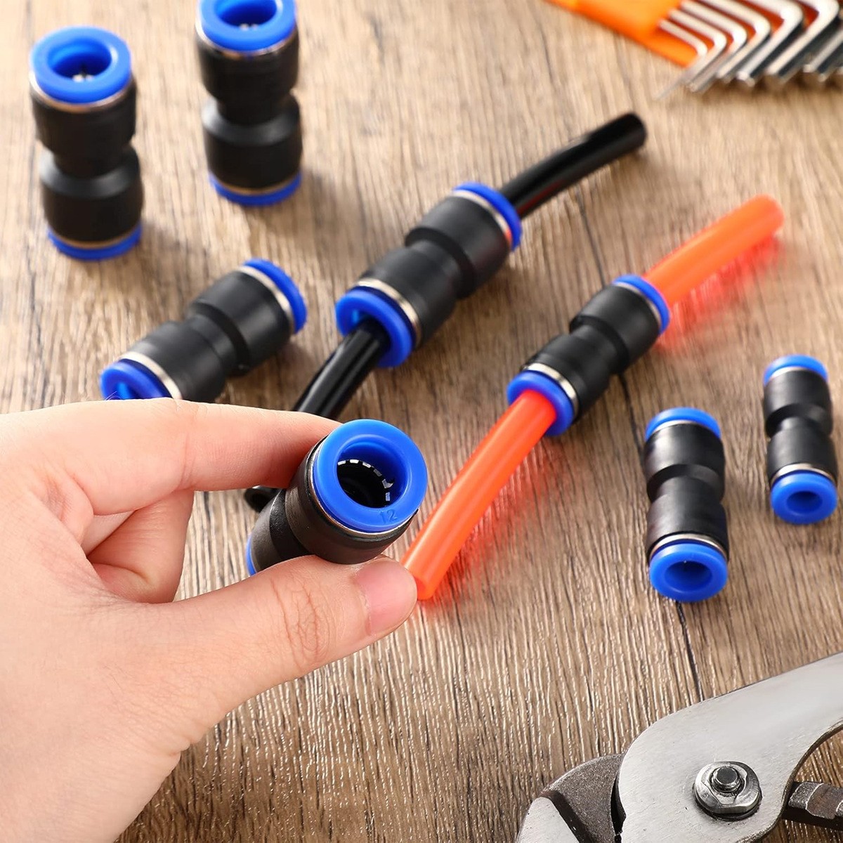 50PCS Air Line Fittings Straight Push Quick Release Connect Pneumatic Connectors