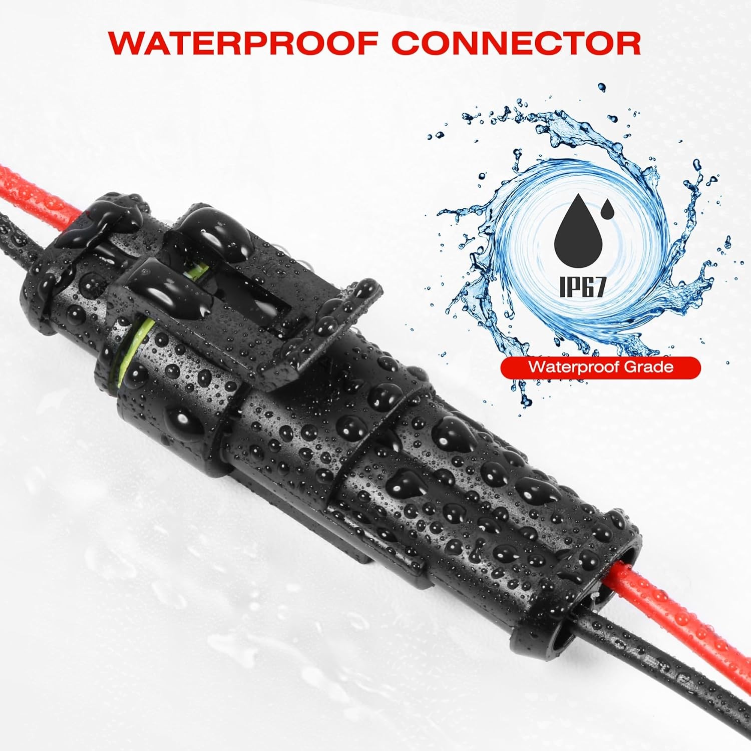 2Pin Way Car Waterproof Male Female Electrical Connector Plug Wire Kit Set Lot