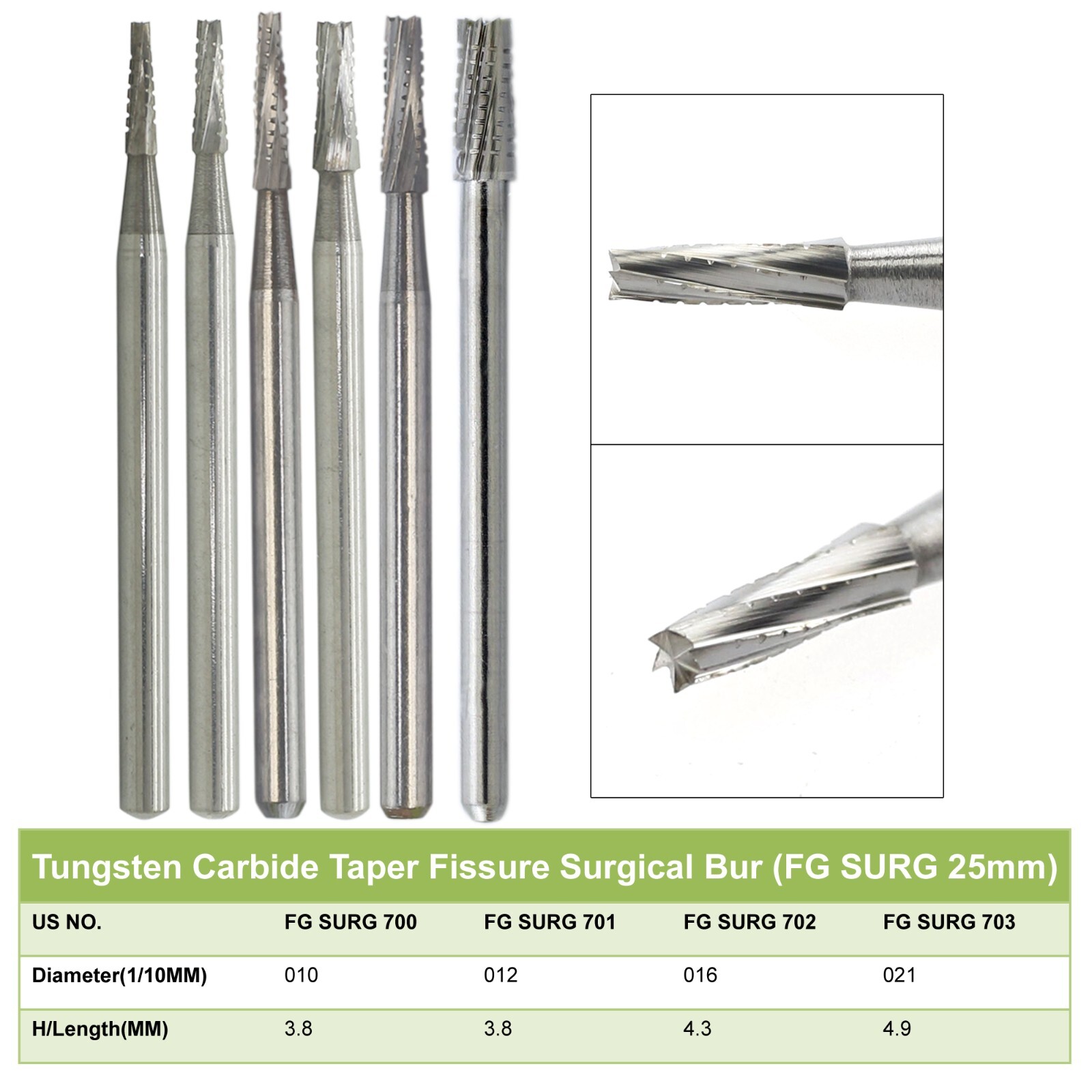 Wave Dental Surgical Burs Round Carbide Surgical Length Bur 25mm FGOS High Speed