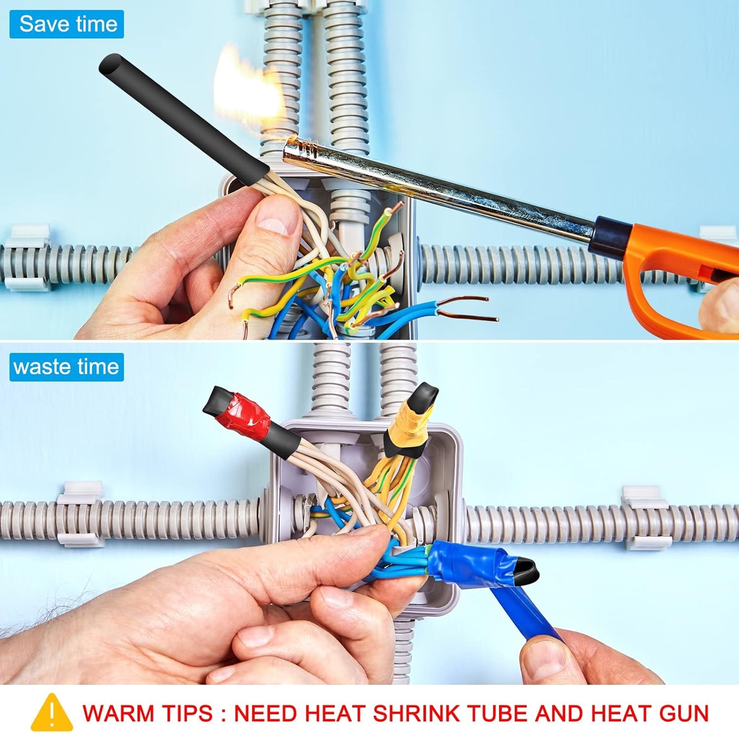 Split Self Wrap Loom Sleeve Nylon Braided Wire Cable Tubing Cord