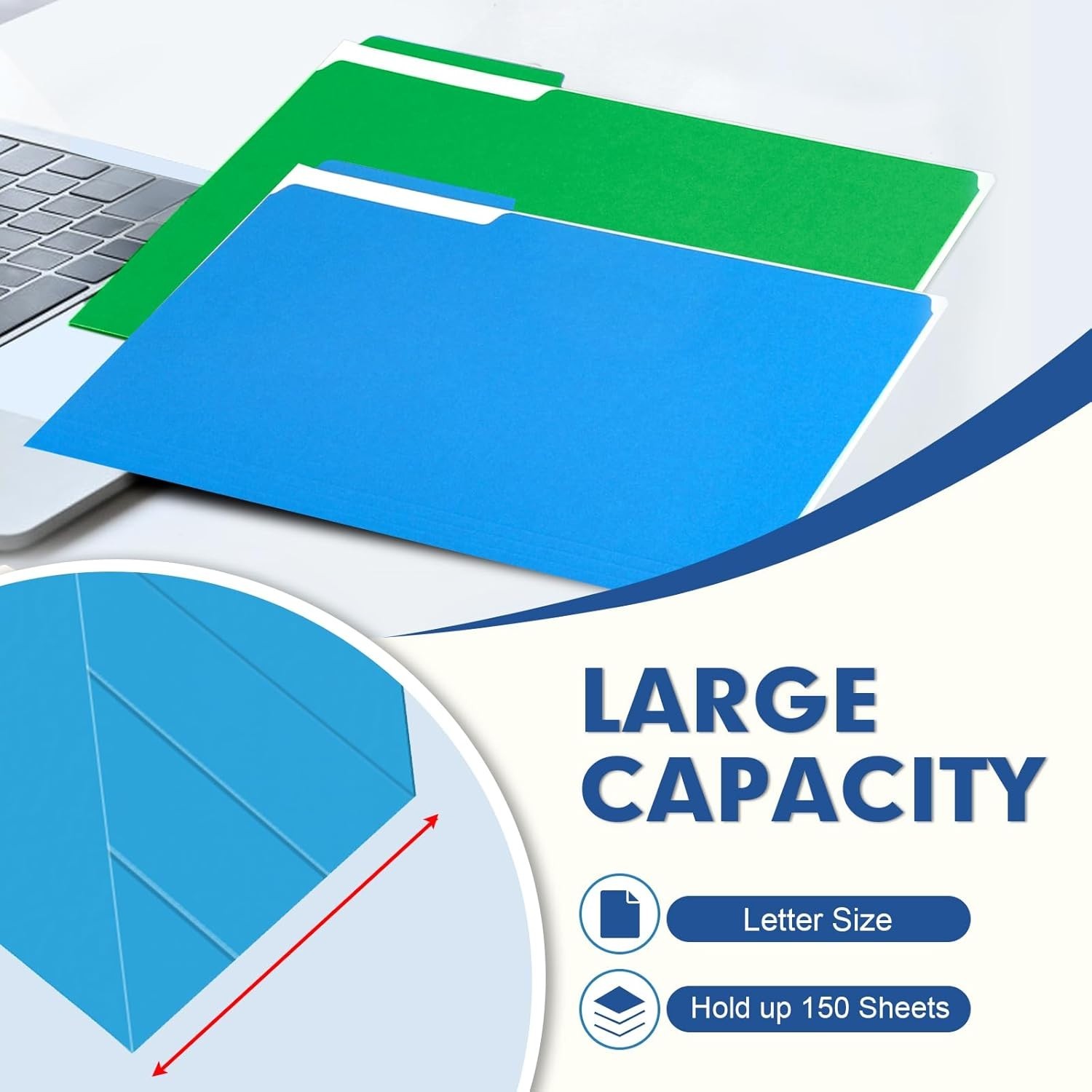 Stylish Assorted 120 File Folders with 1/3 Cut Tabs for Organized Workspaces