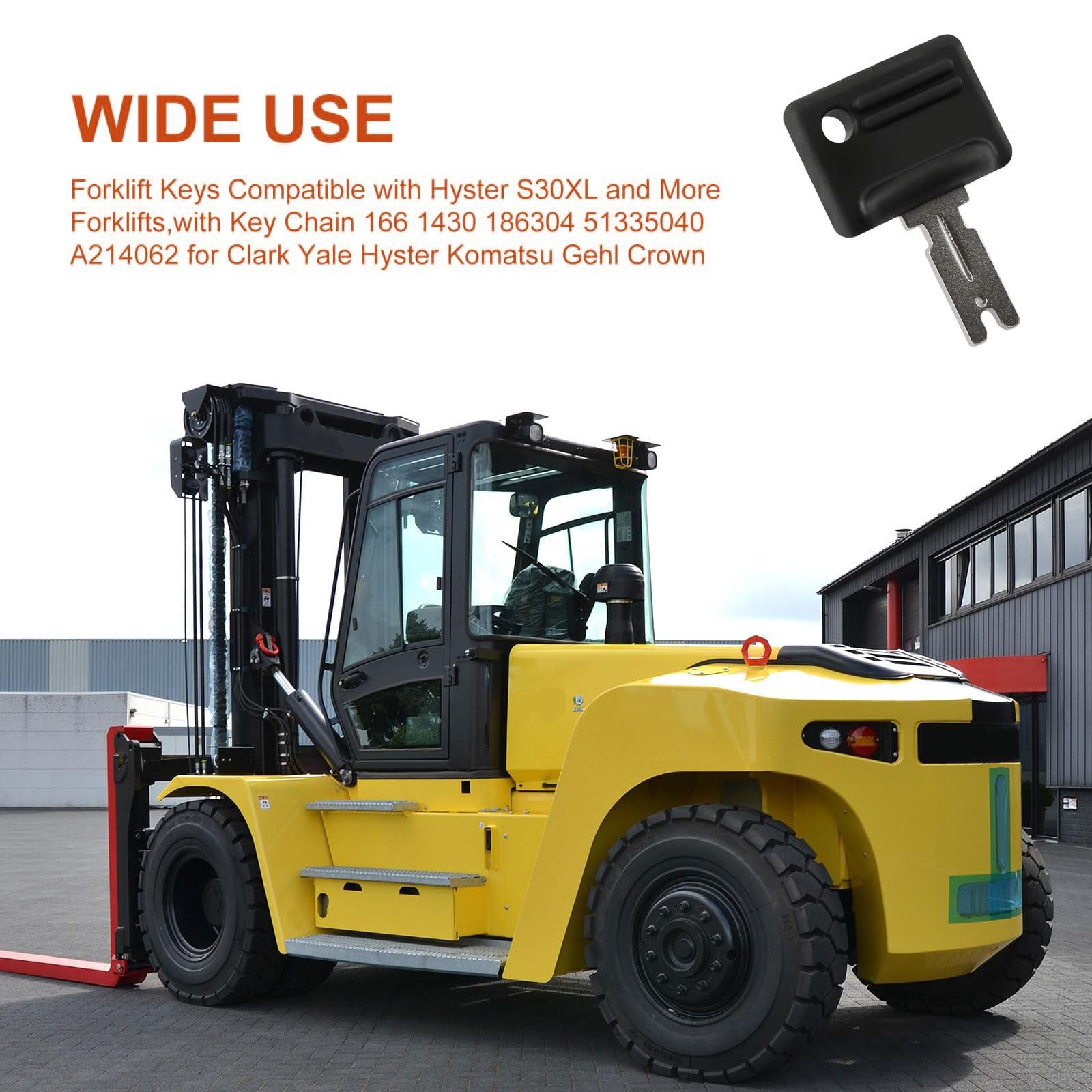 2 PCS Black Forklift Ignition Keys Replacement Fits Hyster S30XL Push Button