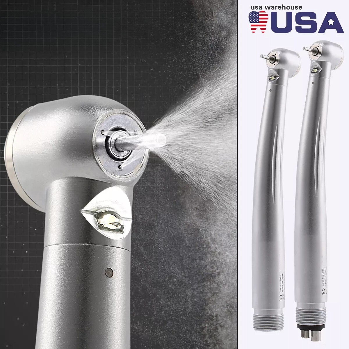 NSK Style Dental Fiber Optic LED E-generator High Speed Handpiece Turbine 4 HOLE