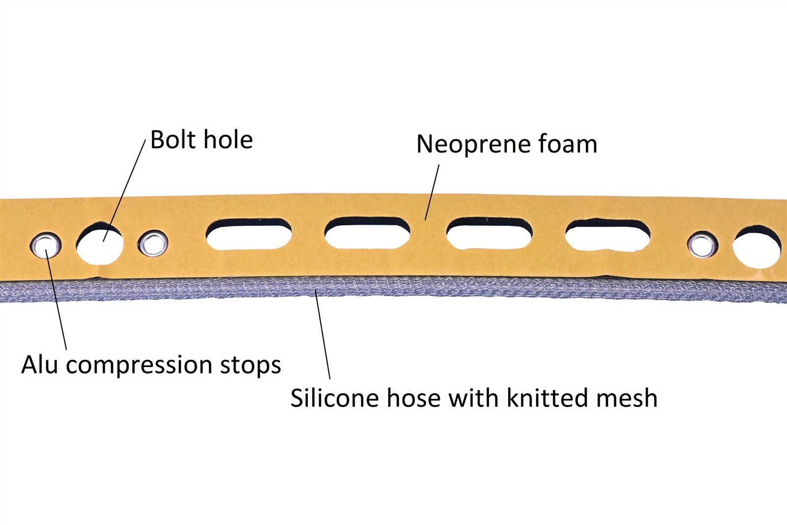 10′ Holland Shielding Systems EMI/RFI EMC-IP Gasket Knitted Mesh w Neoprene Foam
