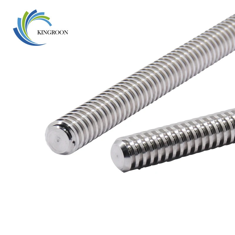 Lead 2mm Trapezoidal Screw Without Copper Nut T8 Lead Screw 100/150/200/250/300