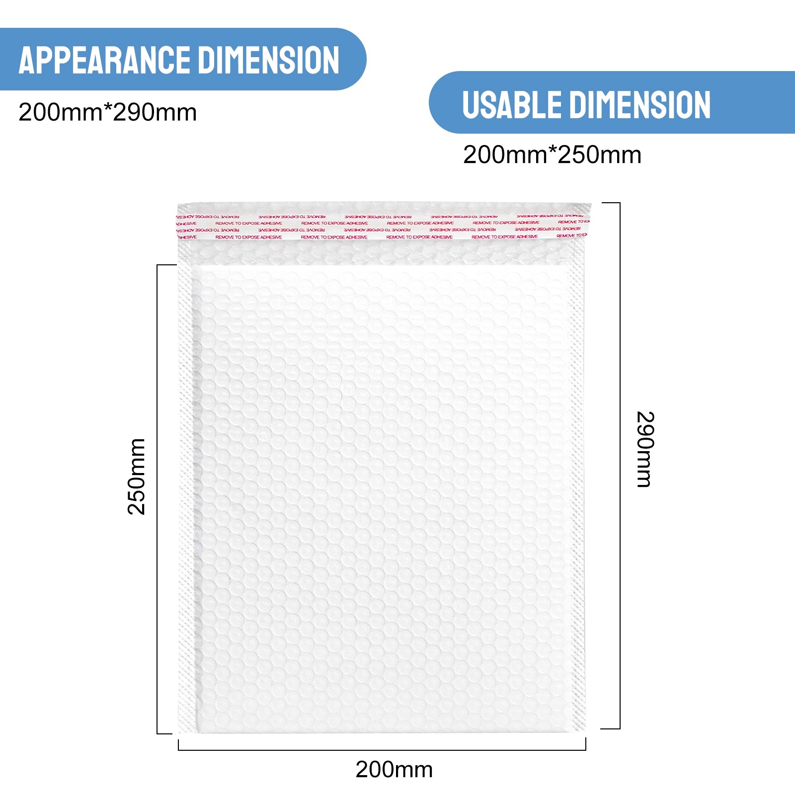 Poly Bubble Mailers 7″x9″ /9.8″x11.8″ /7.8″ x9.8″ Tough Dimple Design Bag White
