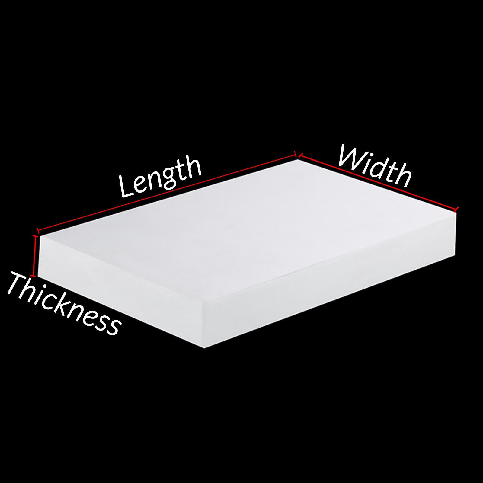 White PTFE Sheet Plate Hard Plastic Panel High Thermoplastic 0.2-30mm Thick DIY