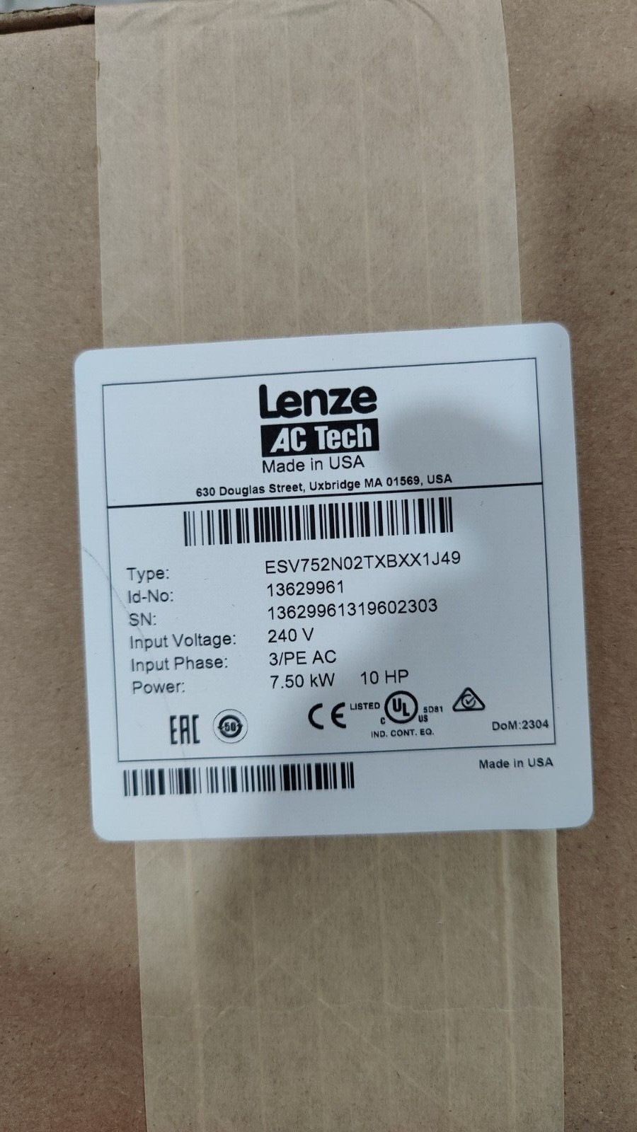 LENZE ESV752N02TXB AC TECH “BRAND NEW USA STOCK”