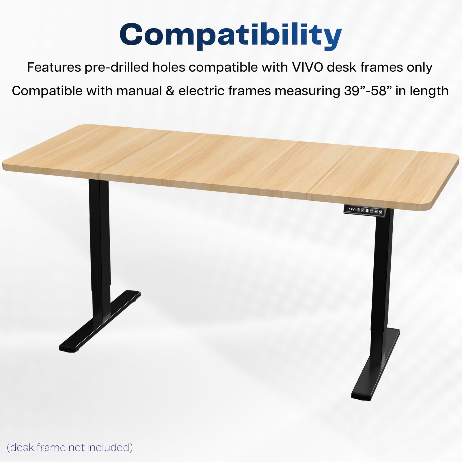 VIVO Light Wood 60 x 24 inch Universal Table Top for Sit to Stand Desk Frames