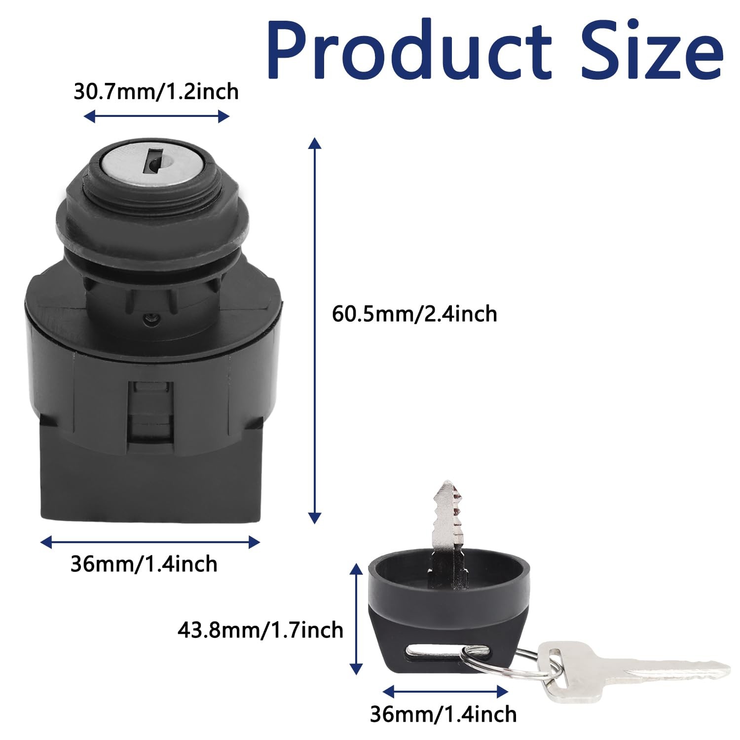 Ignition Key Switch 3 Position 6 Pins Compatible with Polaris Sportsman 400 500