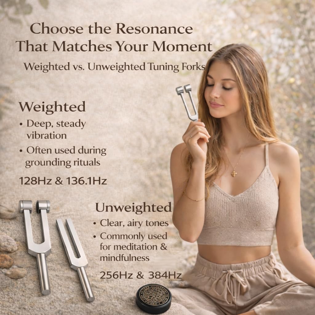 Tuning Forks for Healing Set (128Hz, 136.1Hz, 256Hz & 528Hz) — Let Vibrati