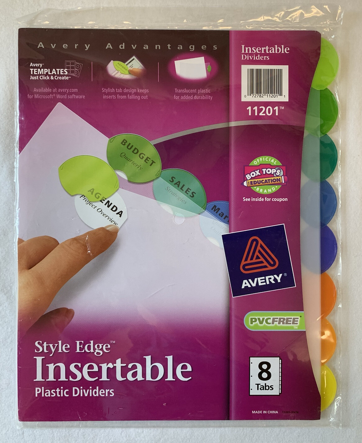 Avery Style Edge Clear Plastic Insertable Divider – 8.50″ X 11″ – 8 / Set