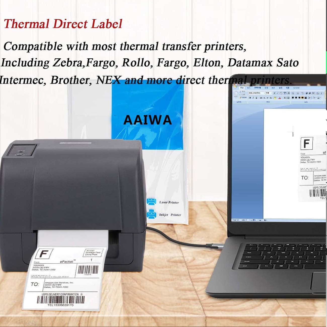 4000-20000 Labels Fanfold 4×6 Direct Thermal Label Shipping Zebra ZP450 ZP505