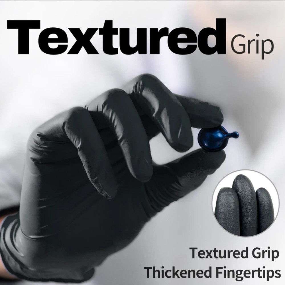 Advance Black Nitrile Exam Gloves 6 Mil Powder Free Bulk 1000ct Latex Free Glove