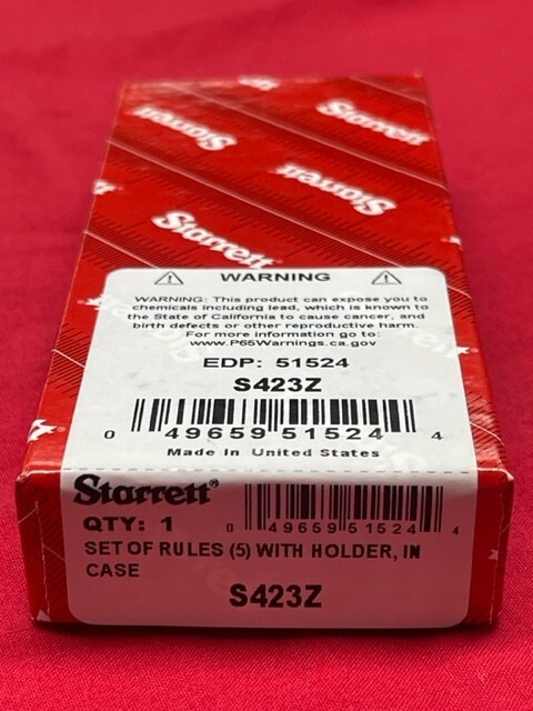 Starrett S423Z Small Steel Rule with Holder, 1/4″ to 1″ Length IN STOCK