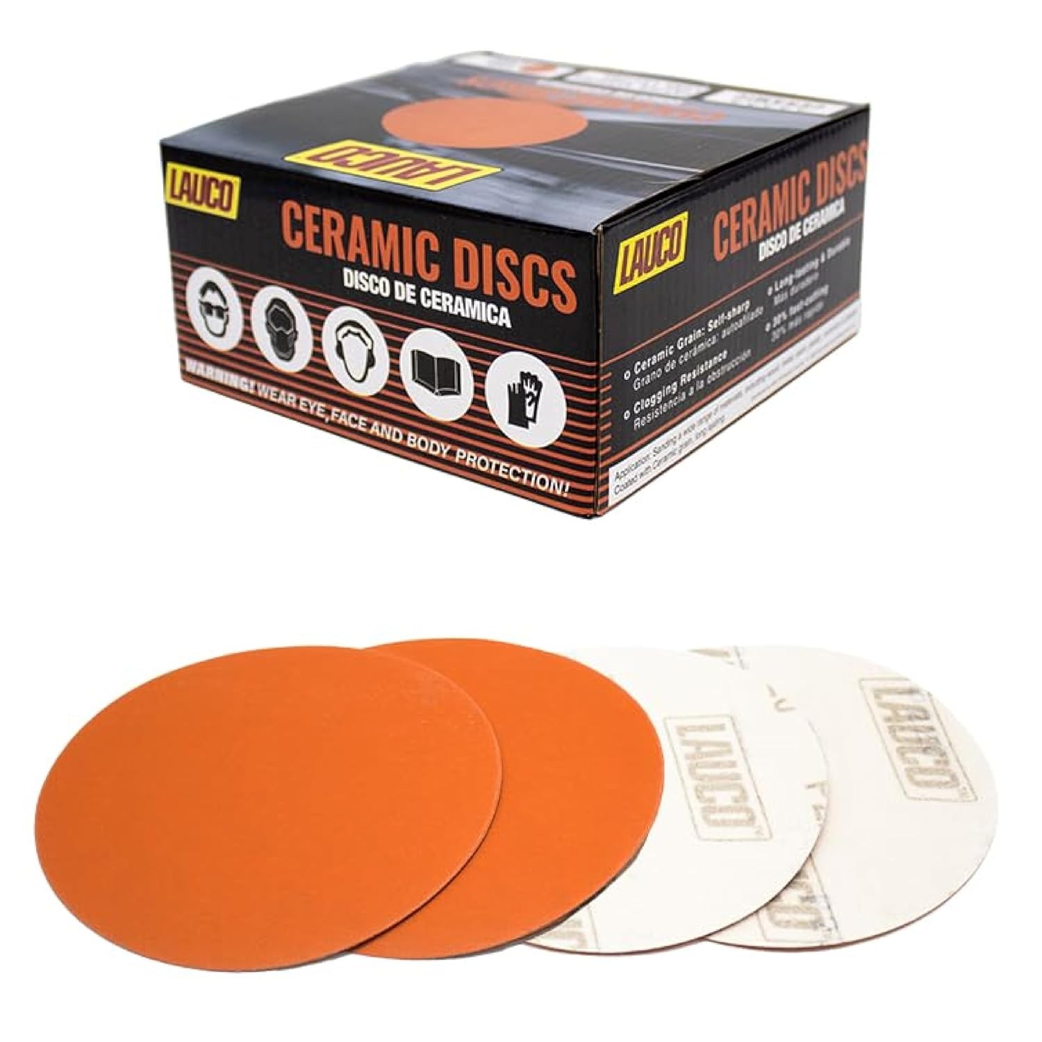 Premium 6″ Hook and Loop Sanding Ceramic Discs (Box of 50) – (GRIT-400) 25963