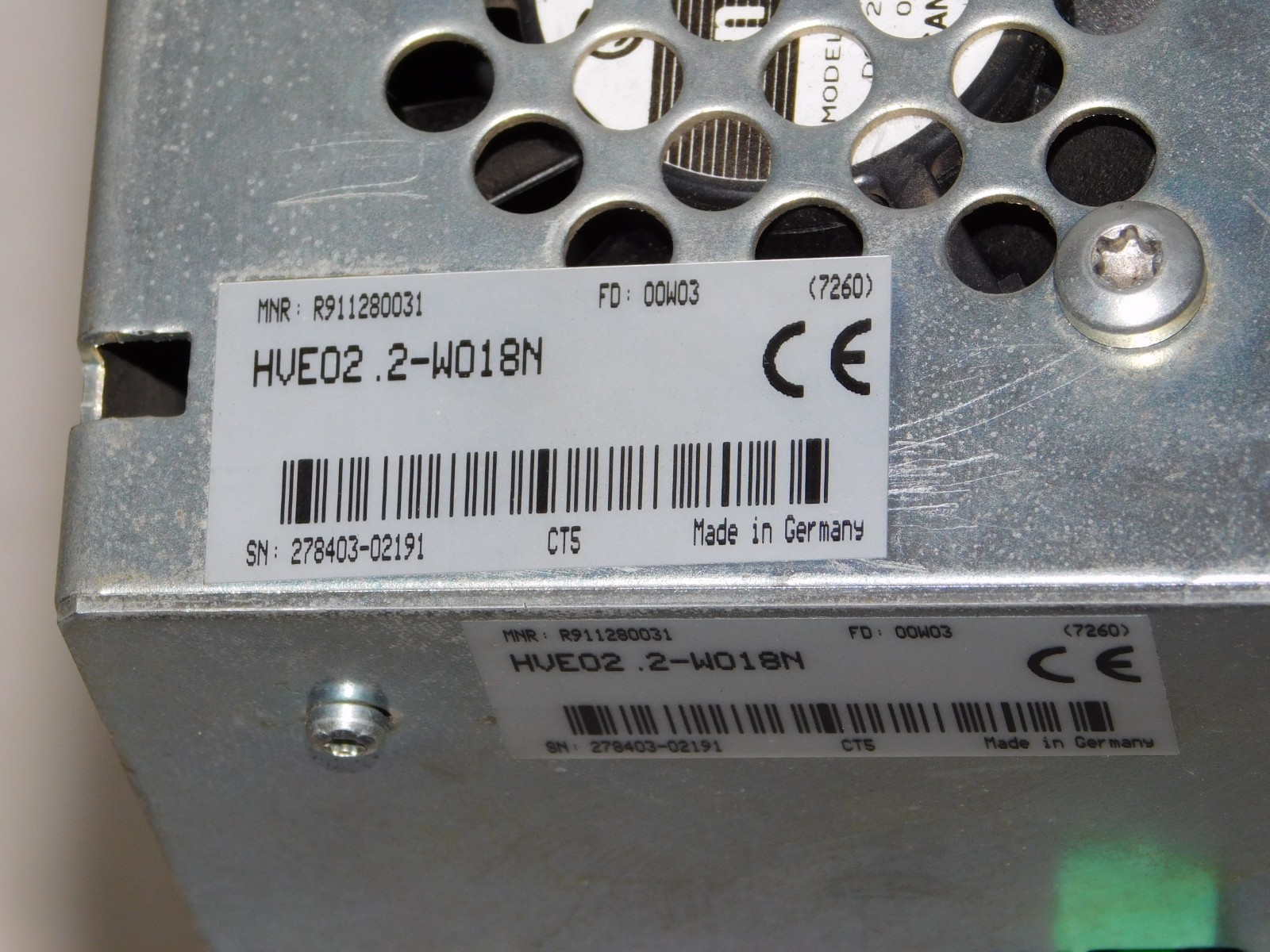 Bosch Rexroth HVE02.2-W018N Indramat Power Supply Unit Drive Module R911280031