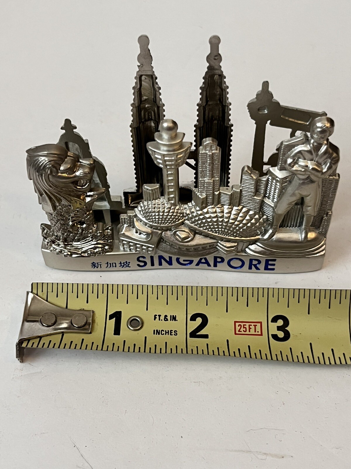 Singapore Kuala Lumpur Malaysia Business Card Holder Silver Tone New