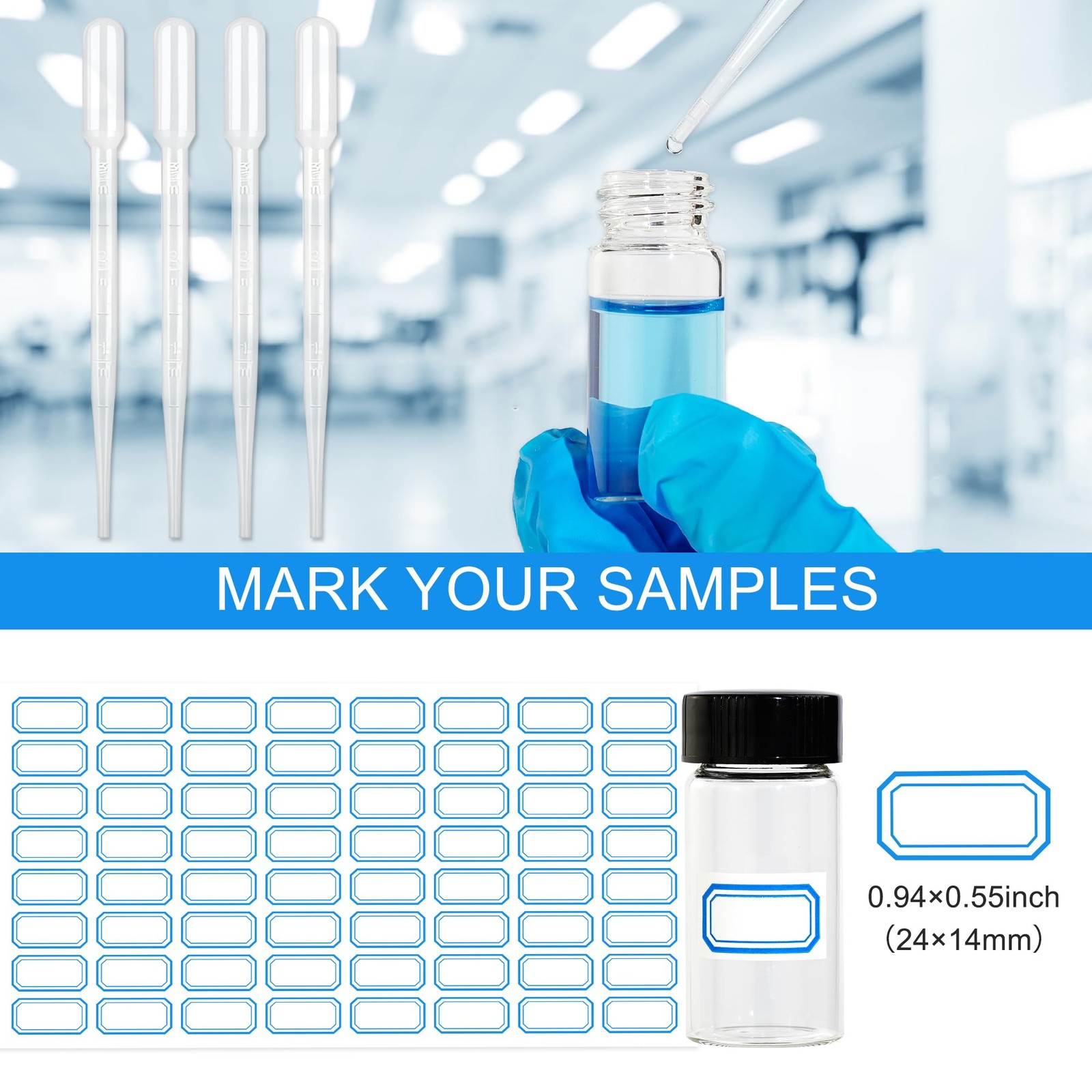 ETTSNU 20ml Clear Glass Vials with Screw Caps and 0.7 Ounces, Transparent
