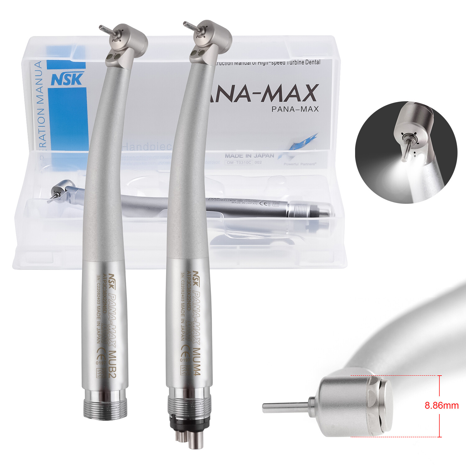 NSK Type Dental PANA MAX Mini Head High Speed LED Children Handpiece Push Button