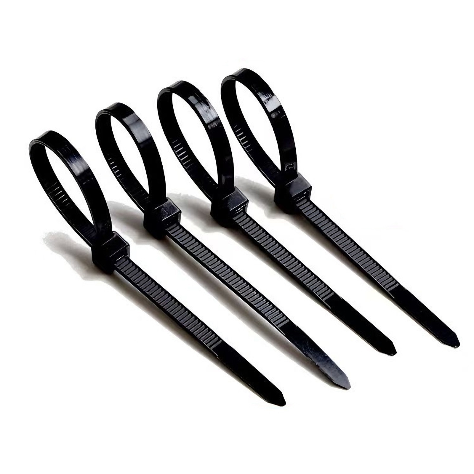 Zip Cable Ties Assorted Sizes(4”+6”+8”+12”) Heavy Duty Nylon Black UV Resistant