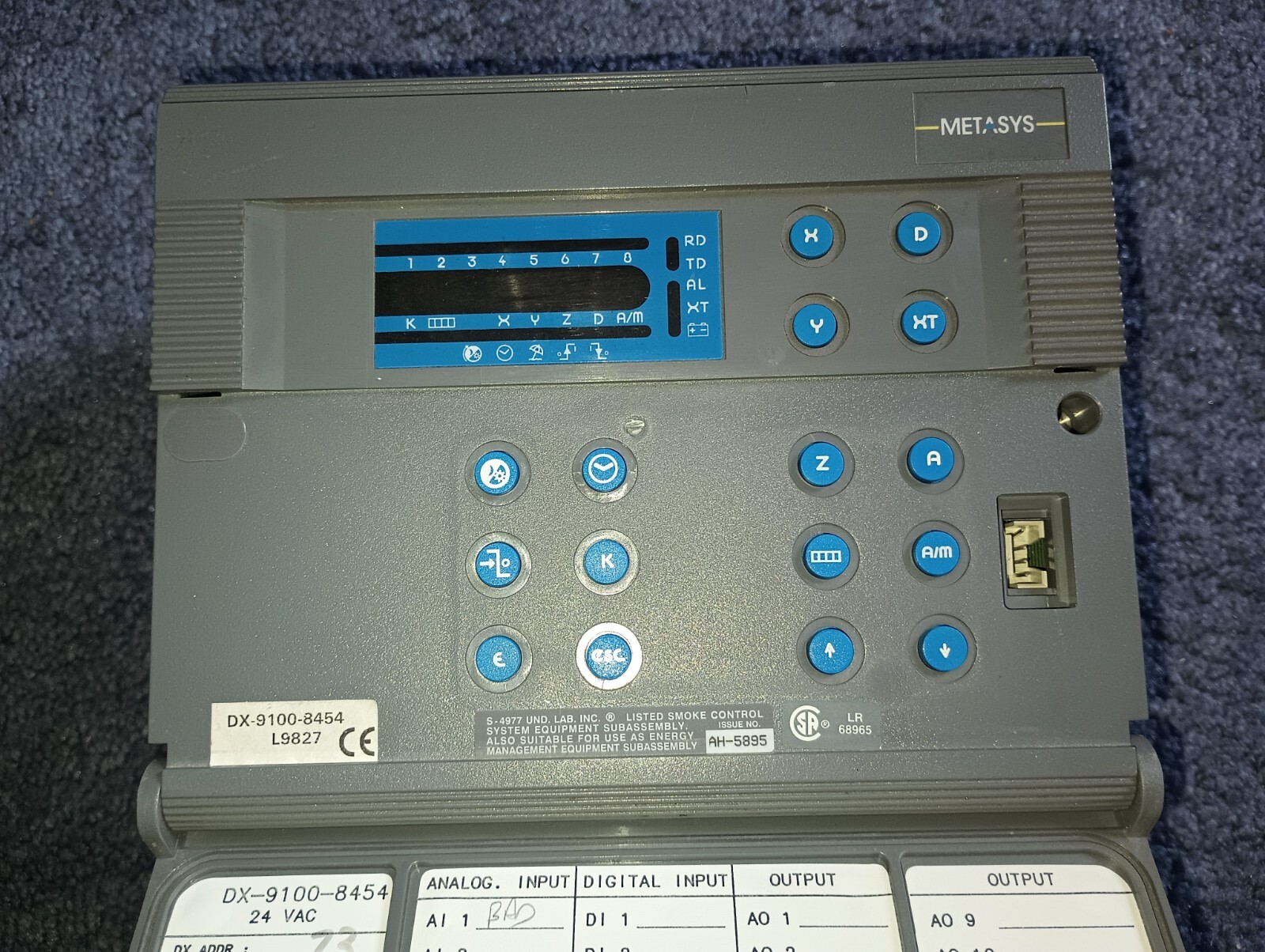 JOHNSON CONTROLS – METASYS PRGRAMMABLE CONTROLLER – HVAC BOILER – DX-9100-8454