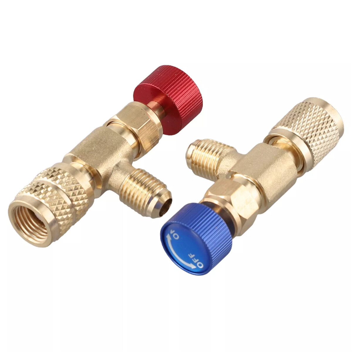 2PCS R410 R22 Refrigerant Service Charging Shut off Adapter Control Valve HVAC