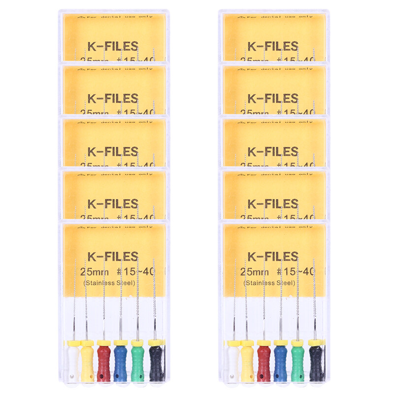 AZDENT Limas de endodoncia manual dental K-Files acero inoxidable 21/25mm