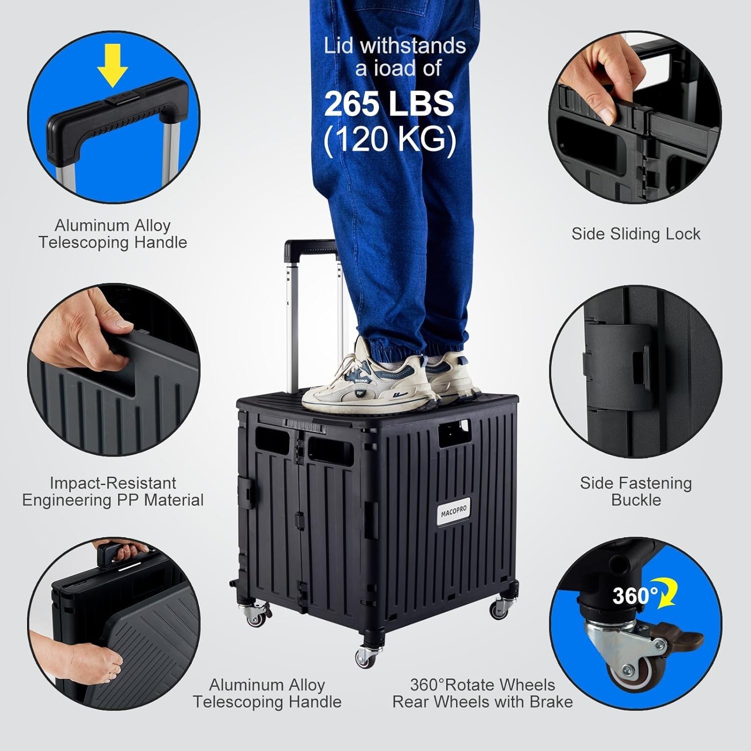 Heavy Duty Rolling Crate Utility Cart Rust Resistant for Indoor and Outdoor Use