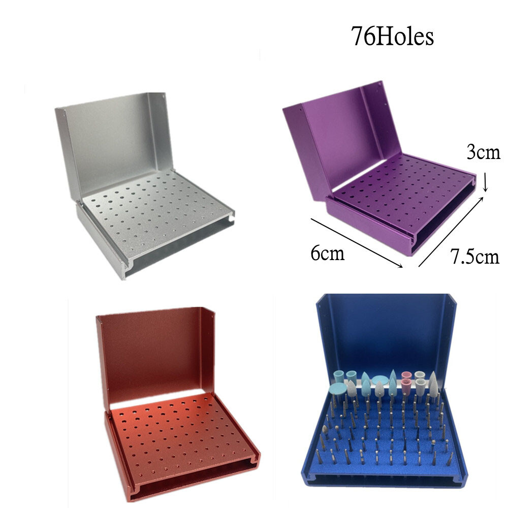 152 Holes Autoclave Dental Burs Cleaning Stand Bur Holder Organizer Box Block