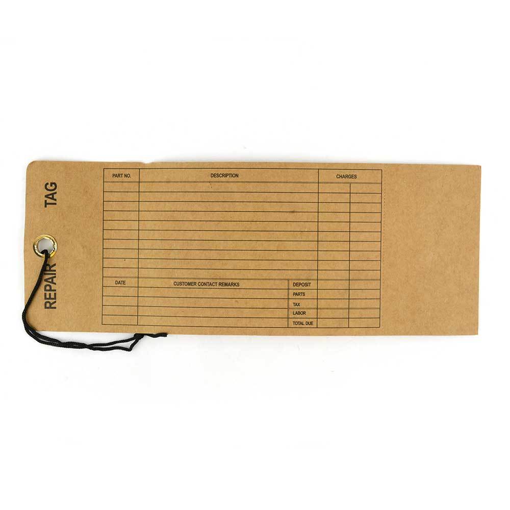 Cardboard 9.5 x 3.5 Inch Repair Maintenance Tags, Brown, (50/Box) – RP1082
