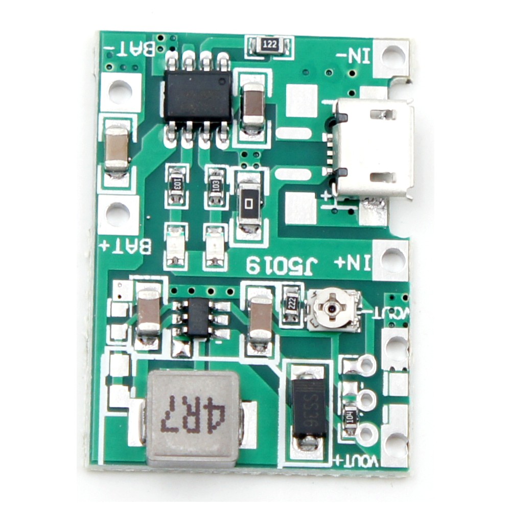 Micro-USB TP4056 3.7V Battery Charger Module Step-up Boost 5V 9V 12V 27V DC UPS