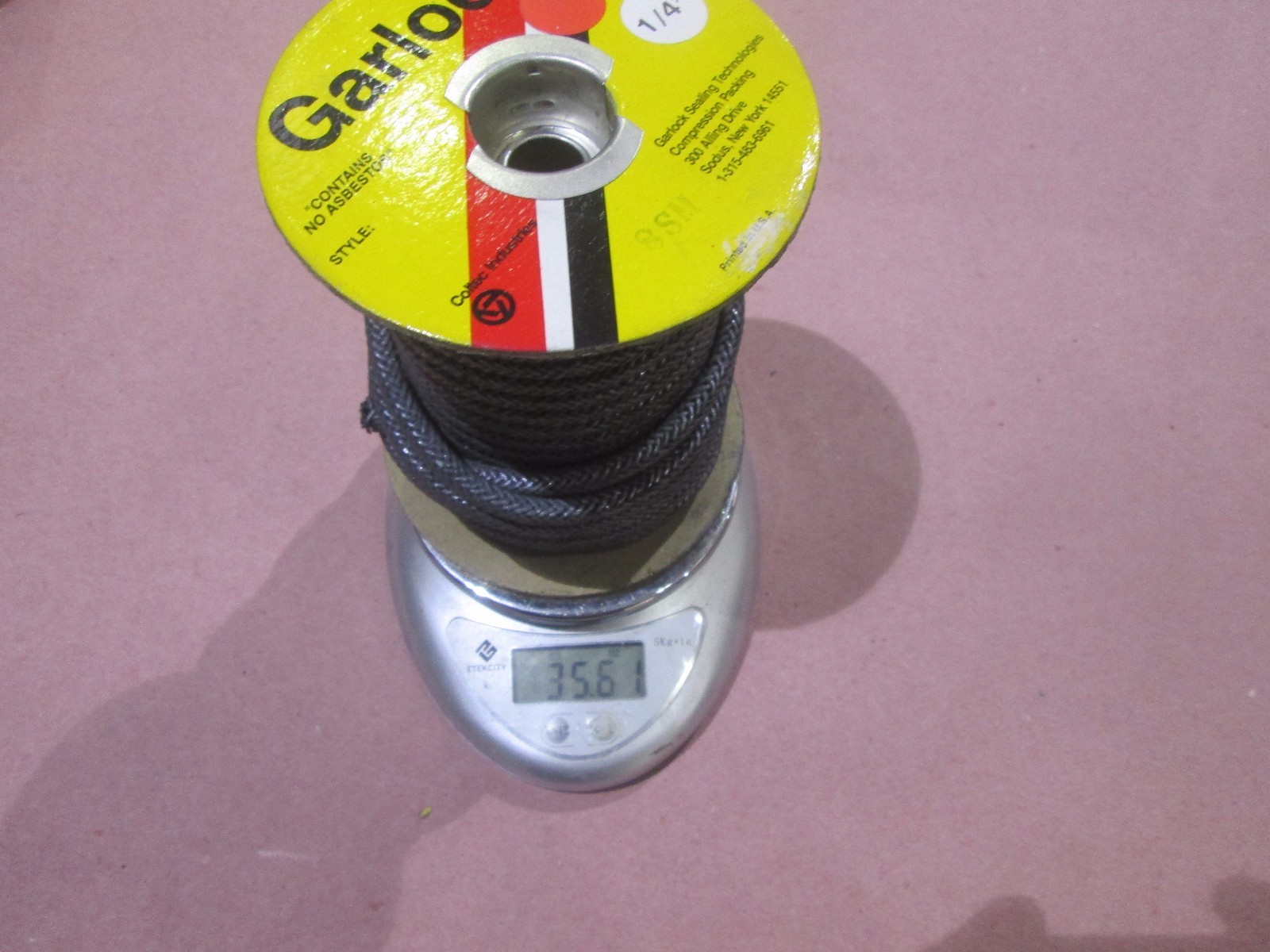 Garlock 1/4″ 6.4mm 1200-PBI 1200PBI Mechanical Packing Partial Roll 1.9 LB