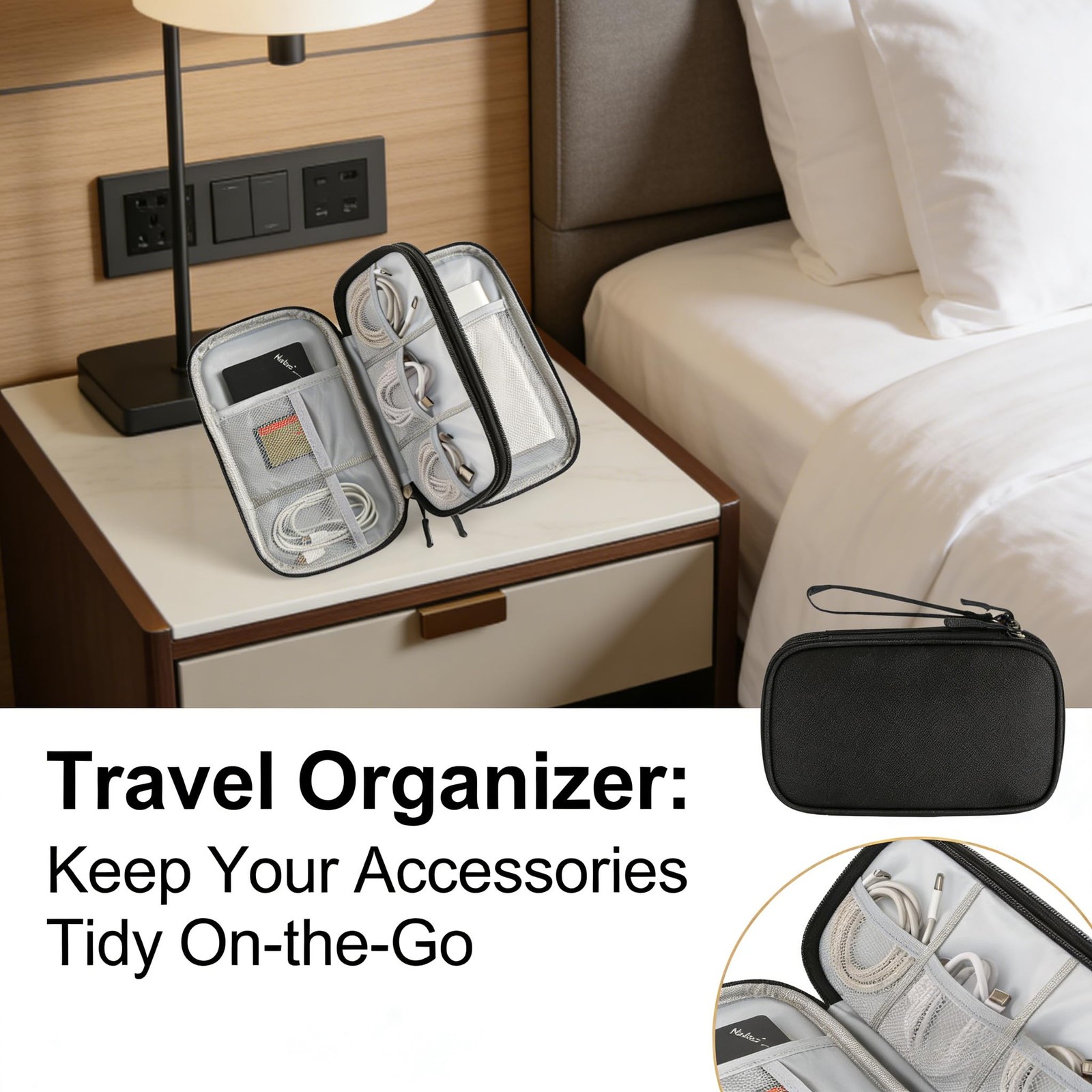 Hard EVA Electronics Travel Organizer Case for Charger Cable Power Bank Phone