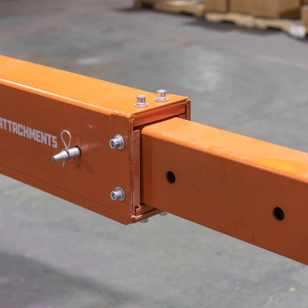 Titan Attachments Fork Mounted Adjustable Hoist Jib Boom Crane, Manual Telescope