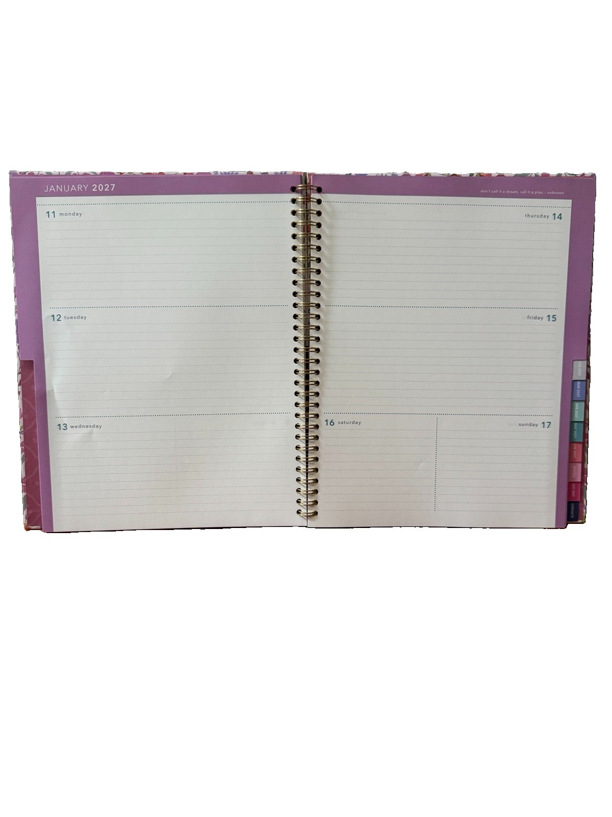 2027 Clementine 12 month Floral Planner July 2026-June 2027 11×9” Notebook Size