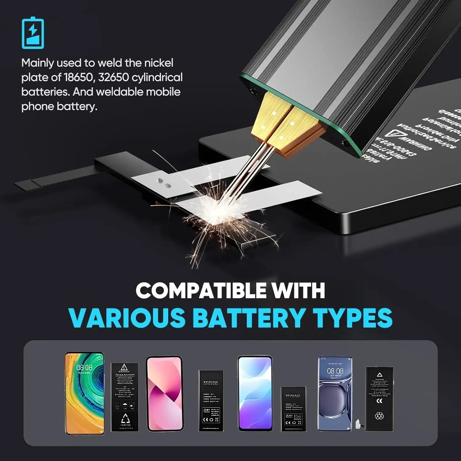 Battery Spot Welder 5000mAh Battery Portable Led Spot Welder for 18650 26650