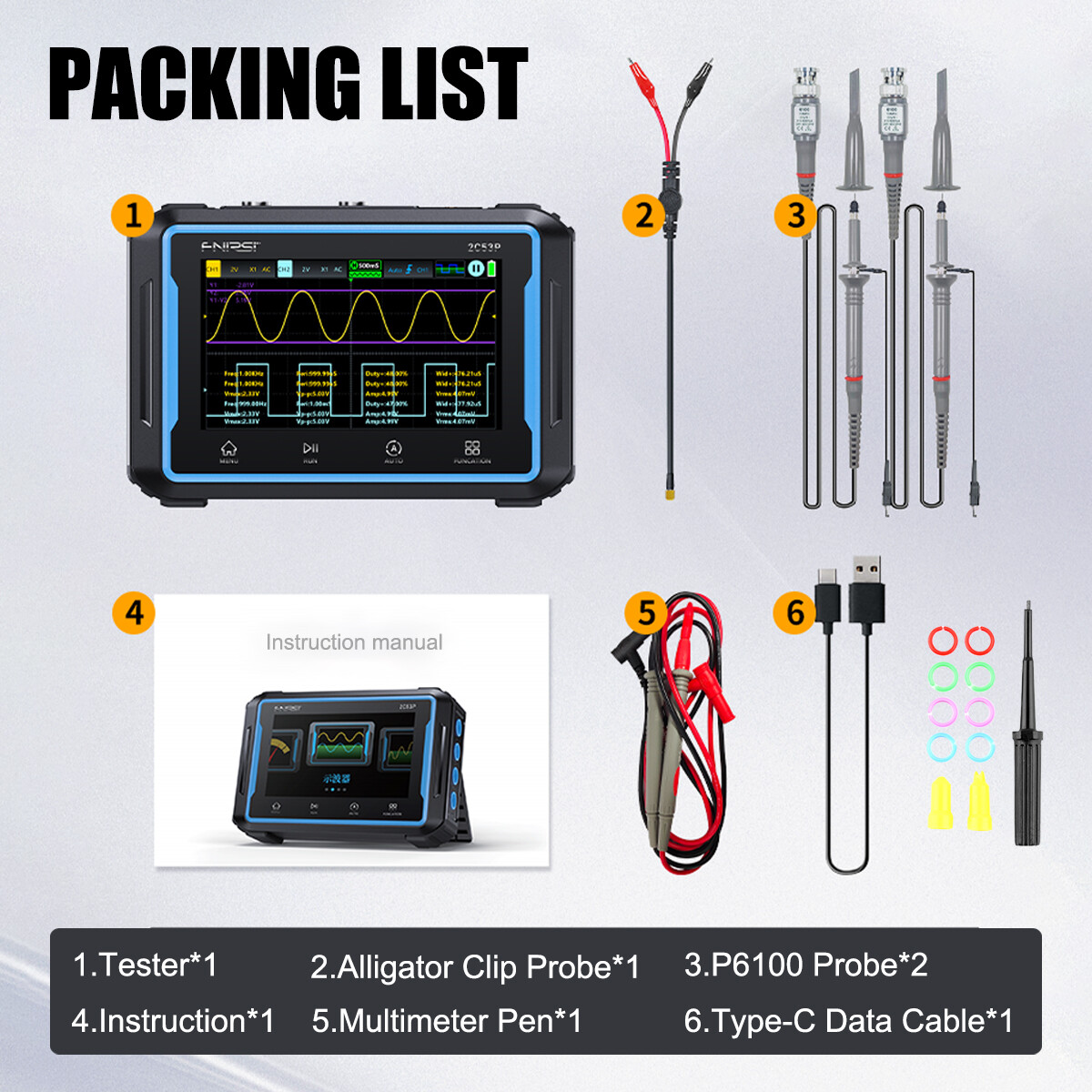3-in-1 FNIRSI-2C53P LCD 2 Channel Signal Generator Digital Storage Oscilloscope·