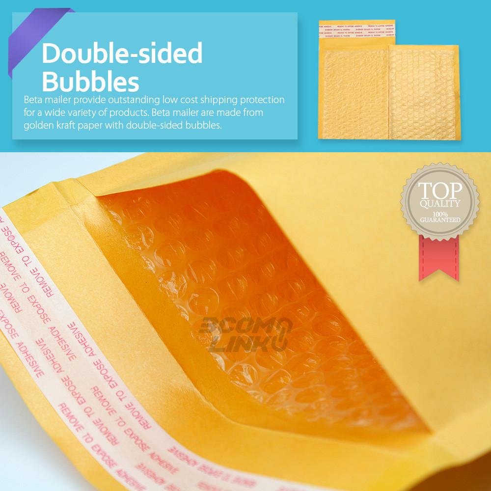 4×8 (4×7) Kraft Self Seal Bubble Mailer Padded Envelope, #000 25,50,100,500