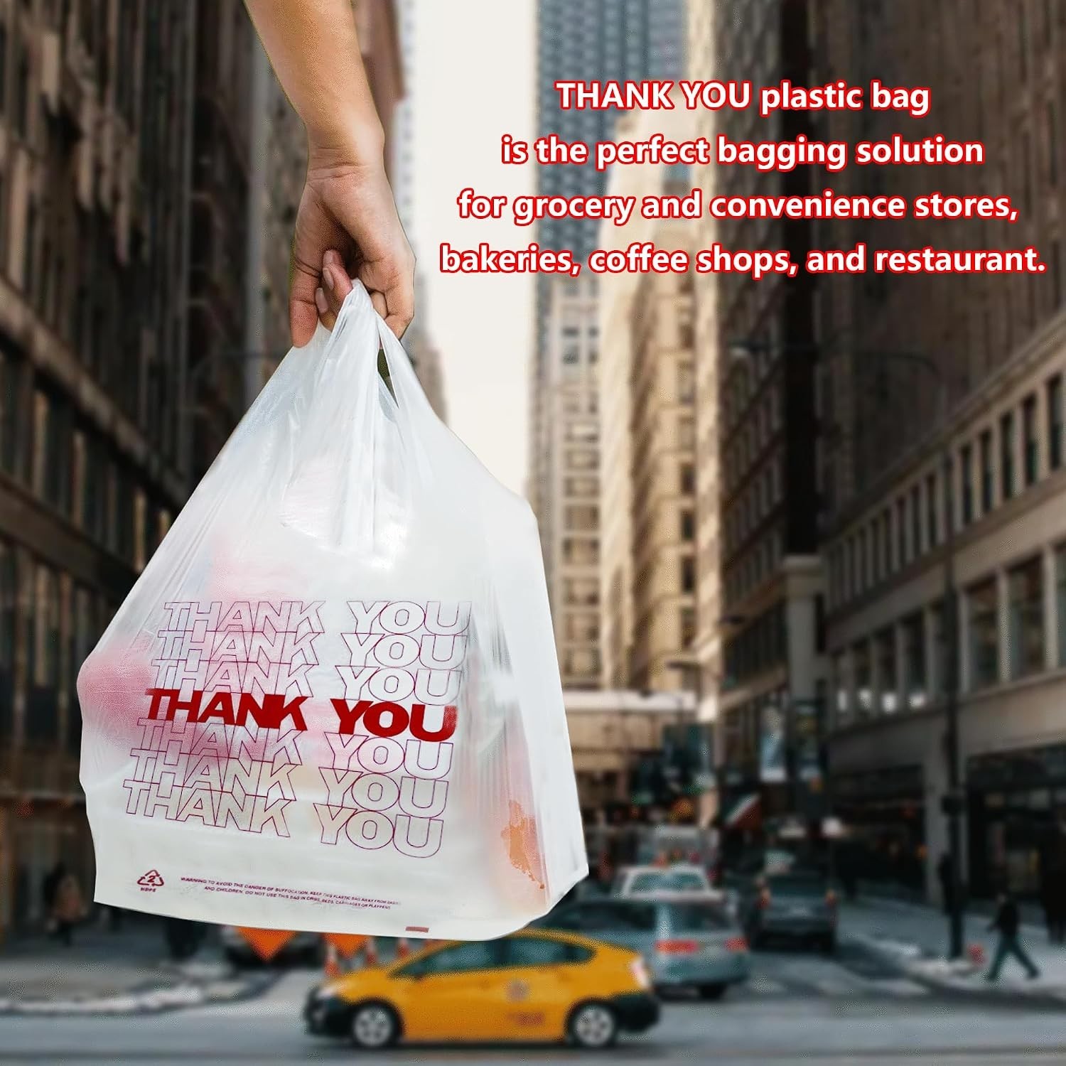 High-Quality 11.5″ x 6.25″ x 21″ Thank You Bags – 500 Count for Small Businesses