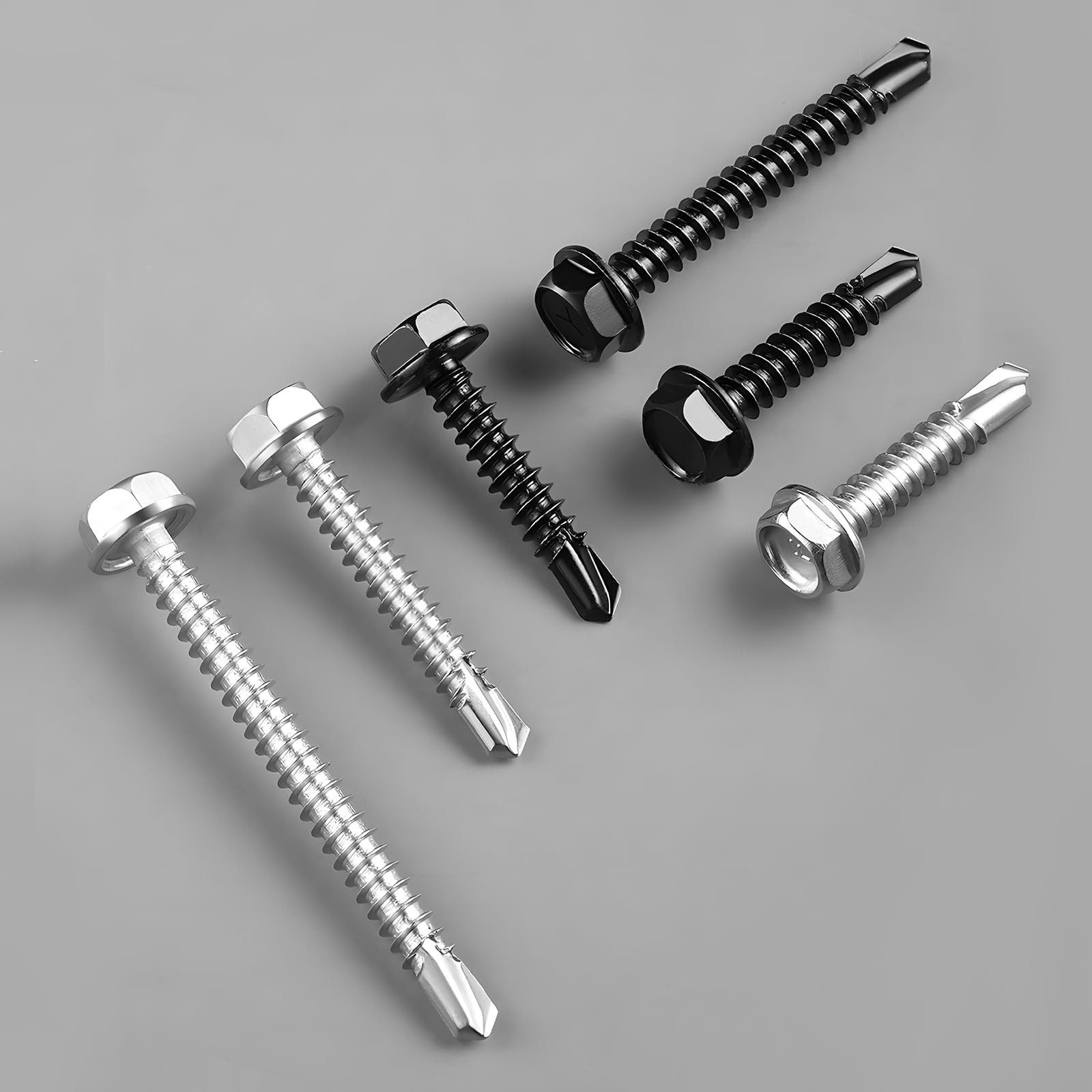 BNUOK #10 x 3/4 Inch Self Drilling Screws, #10×3/4″, Silver 0.5lb Per Box