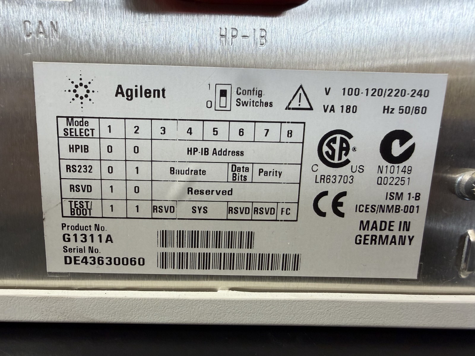 Agilent HP 1100 G1311A Quaternary Pump HPLC