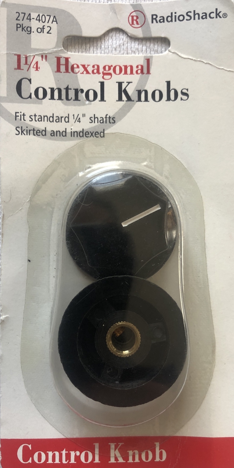 2pk RadioShack 274-407A 1-1/4″ Hexagonal Control Knobs