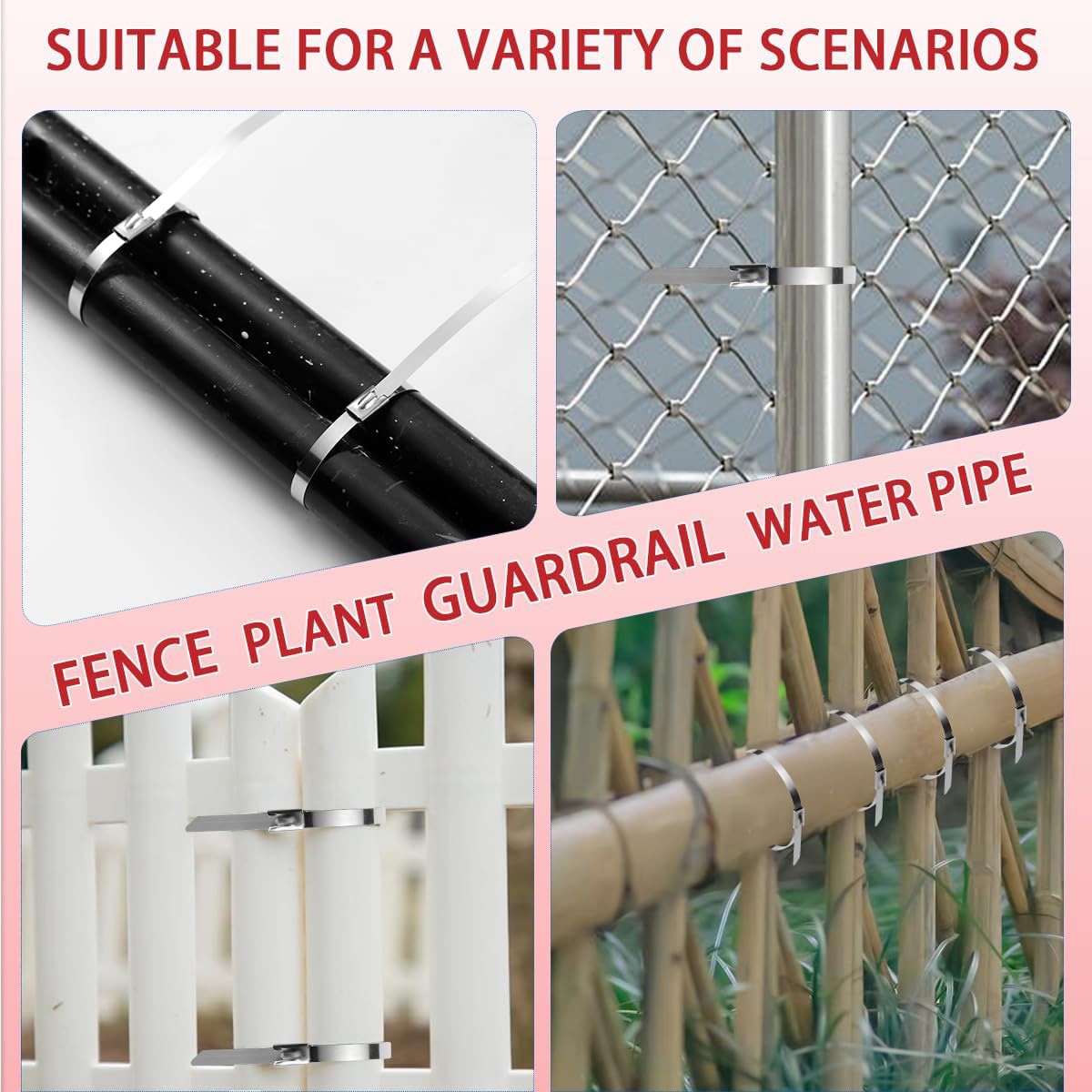 Metal Zip Ties Gun Set With 150pcs Stainless Steel Zip Ties Heavy Duty Outdoor