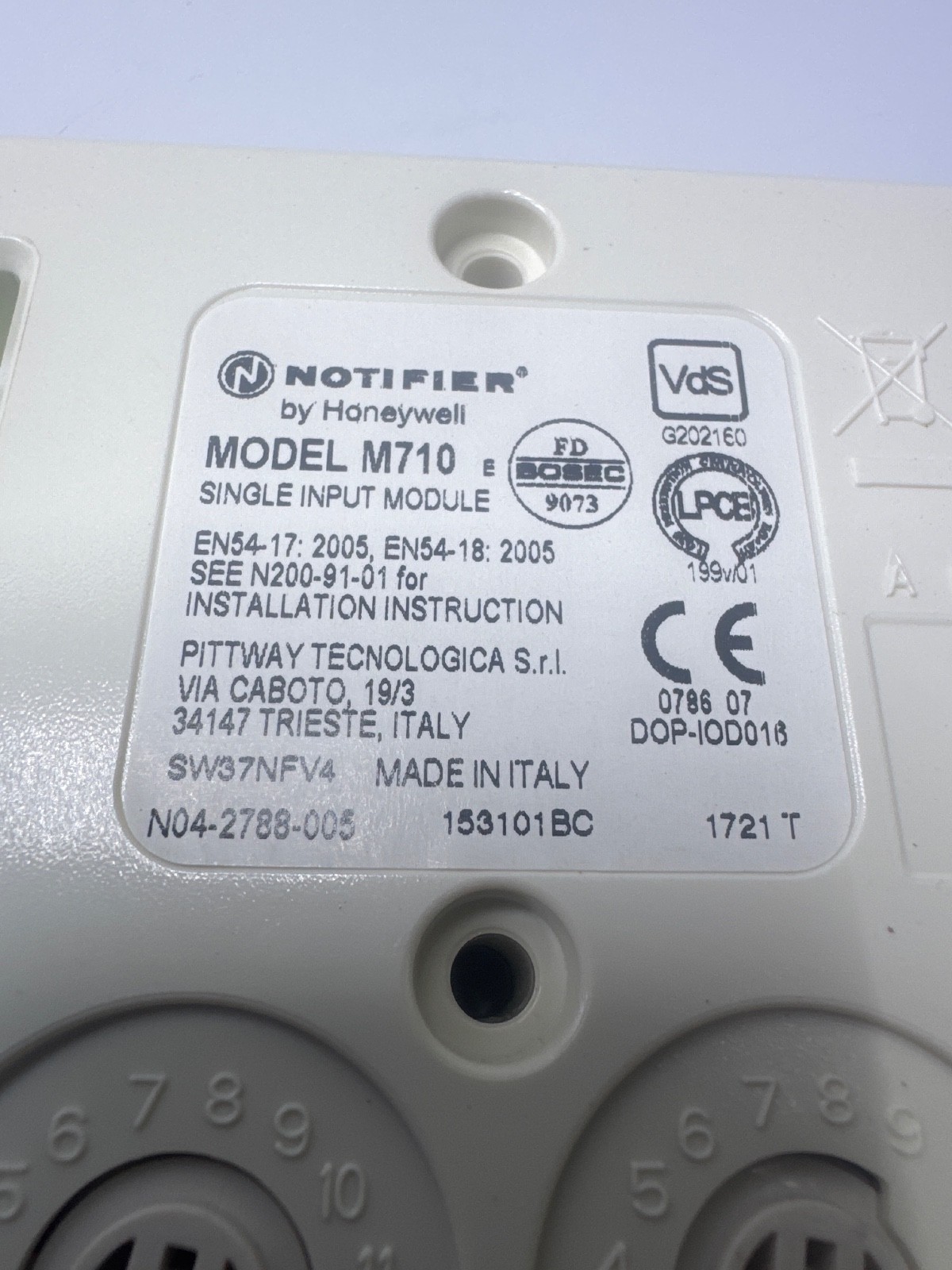 LOT 2 PCs Notifier M710 Single Input Module by Honeywell