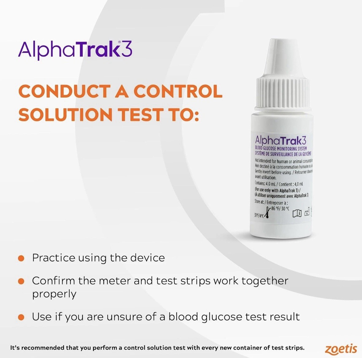 Alphatrak 3 Control Solution for AT3 Blood Glucose Meter 2 Count 4Ml Bottles