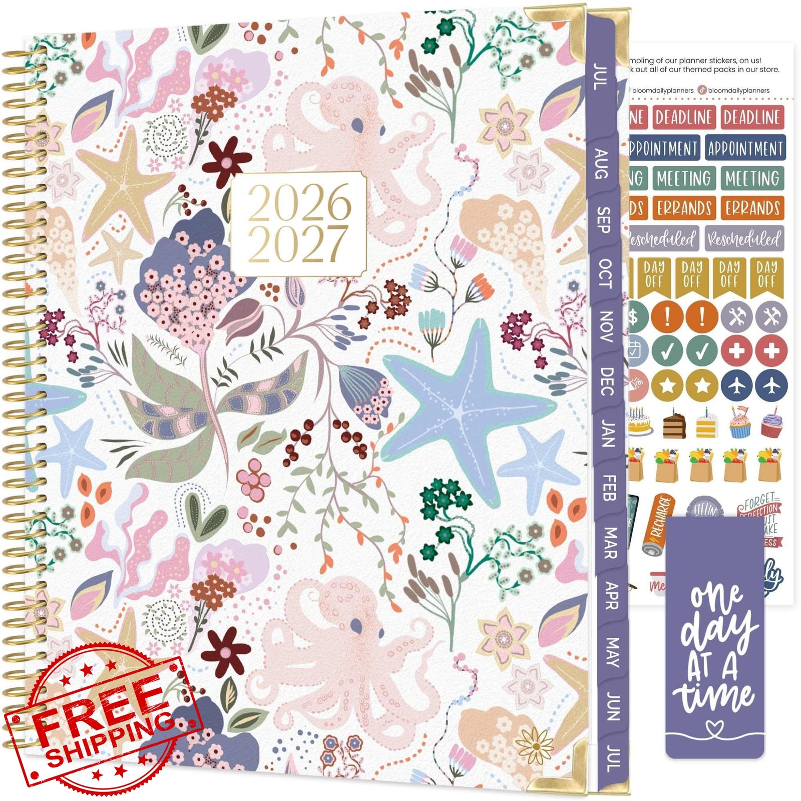 bloom daily planners Academic Planner Seaside Whimsy 8.5×11