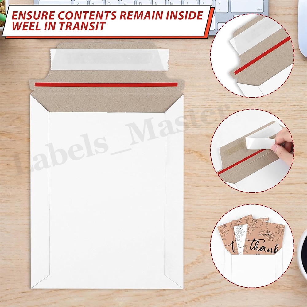 All Sizes – RIGID PHOTO MAILERS ENVELOPES CARDBOARD SHIP FLAT DOCUMENT SELF SEAL