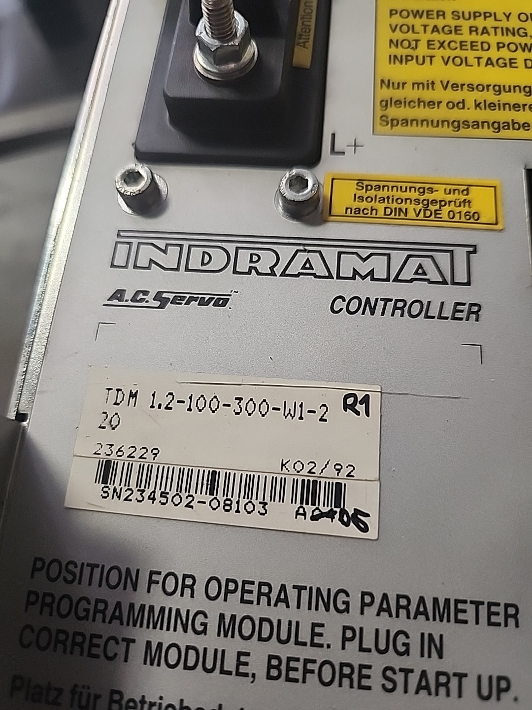 INDRAMAT AC SERVO CONTROLLER TDM 1.2-100-300-W1-220 (U.S. STOCK)